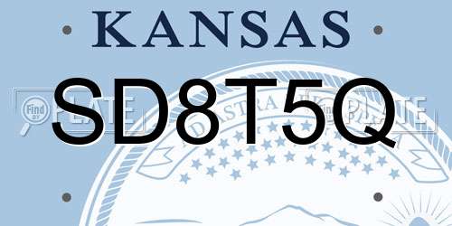 SD8T5Q Kansas License Plate