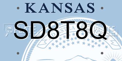 SD8T8Q Kansas License Plate