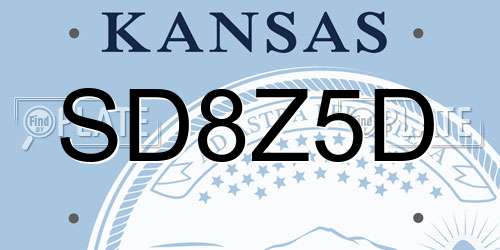 SD8Z5D Kansas License Plate