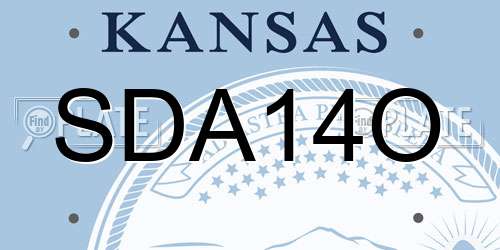 SDA14O Kansas License Plate