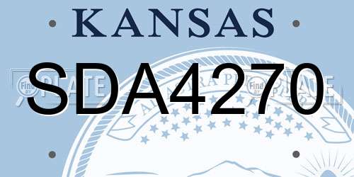 SDA4270 Kansas License Plate