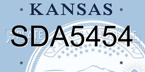 SDA5454 Kansas License Plate