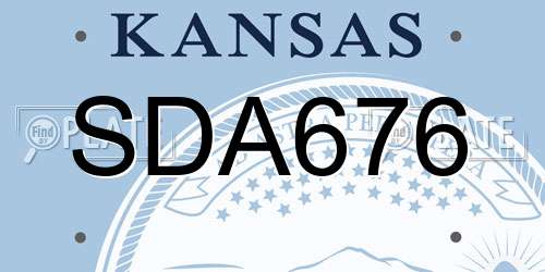 SDA676 Kansas License Plate