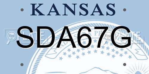 SDA67G Kansas License Plate