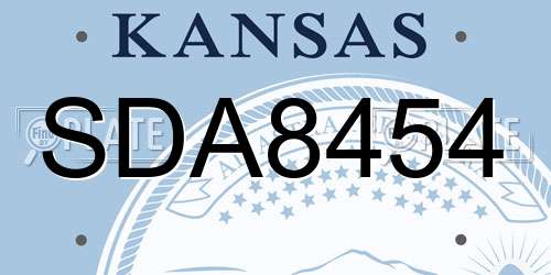 SDA8454 Kansas License Plate