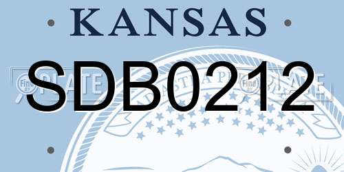 SDB0212 Kansas License Plate