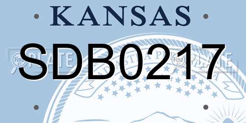 SDB0217 Kansas License Plate