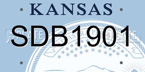 SDB1901 Kansas License Plate