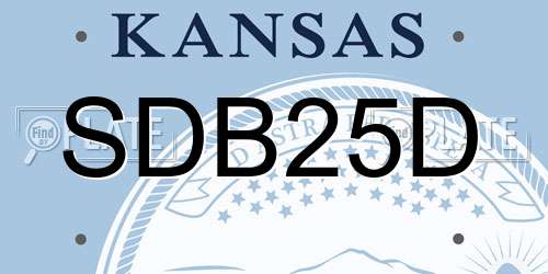 SDB25D Kansas License Plate