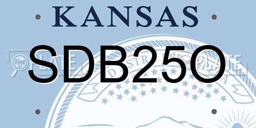 SDB25O Kansas License Plate
