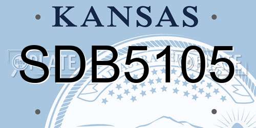 SDB5105 Kansas License Plate