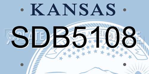 SDB5108 Kansas License Plate