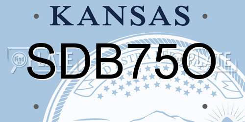 SDB75O Kansas License Plate