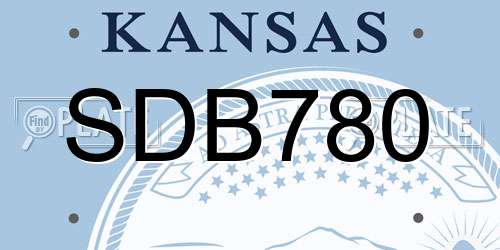 SDB780 Kansas License Plate