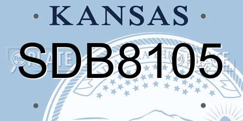 SDB8105 Kansas License Plate