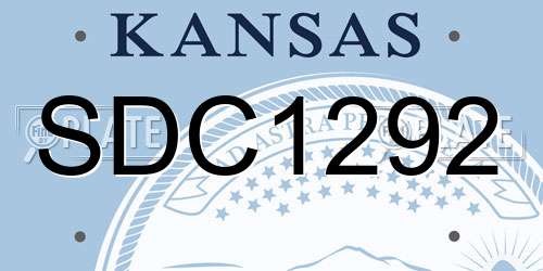 SDC1292 Kansas License Plate