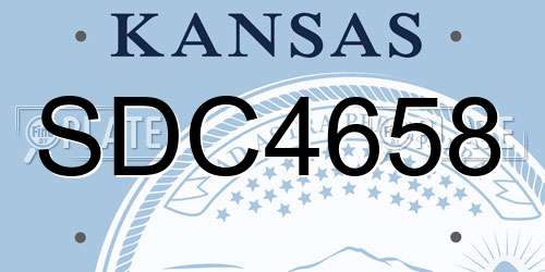 SDC4658 Kansas License Plate
