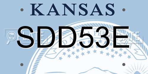 SDD53E Kansas License Plate