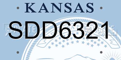 SDD6321 Kansas License Plate
