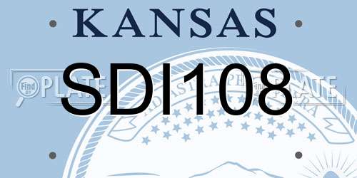 SDI108 Kansas License Plate