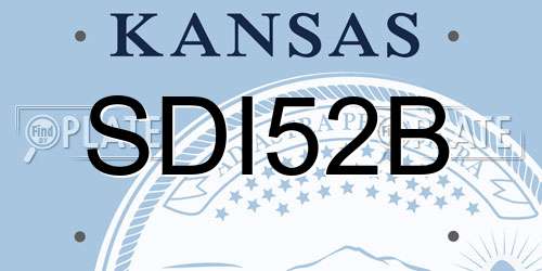 SDI52B Kansas License Plate