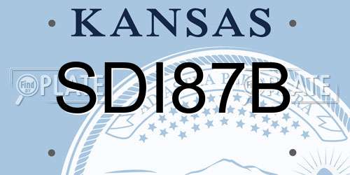SDI87B Kansas License Plate