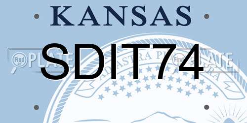 SDIT74 Kansas License Plate