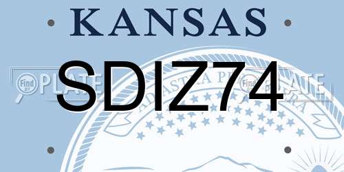 SDIZ74 Kansas License Plate