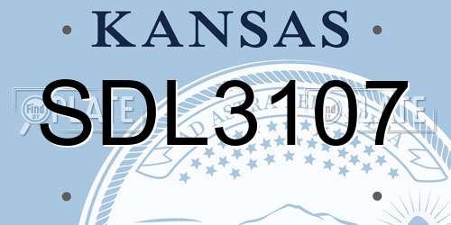 SDL3107 Kansas License Plate