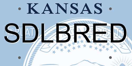 SDLBRED Kansas License Plate