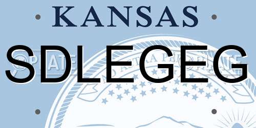 SDLEGEG Kansas License Plate