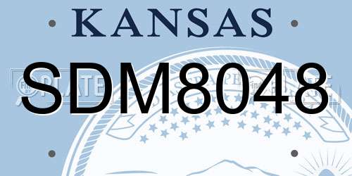 SDM8048 Kansas License Plate