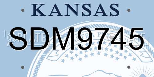 SDM9745 Kansas License Plate