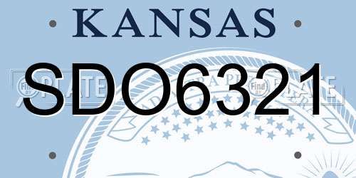 SDO6321 Kansas License Plate