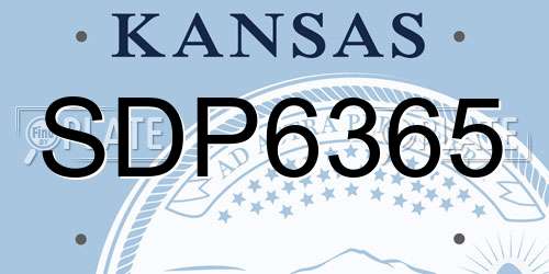 SDP6365 Kansas License Plate
