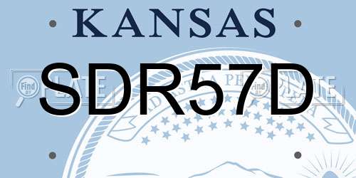 SDR57D Kansas License Plate