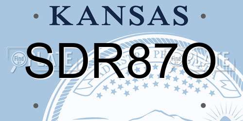 SDR87O Kansas License Plate