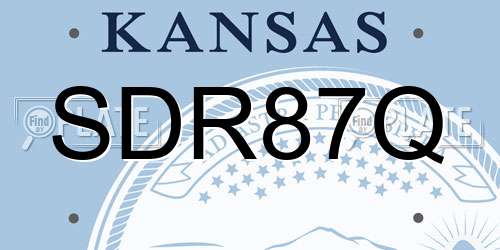 SDR87Q Kansas License Plate