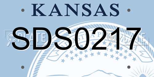 SDS0217 Kansas License Plate