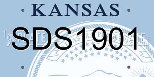 SDS1901 Kansas License Plate