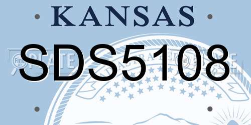 SDS5108 Kansas License Plate