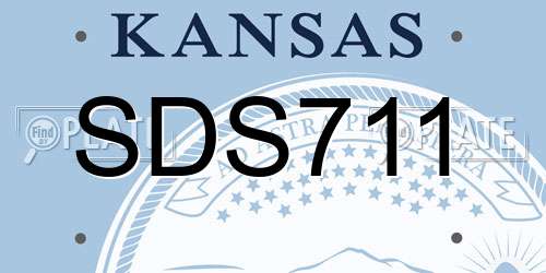 SDS711 Kansas License Plate