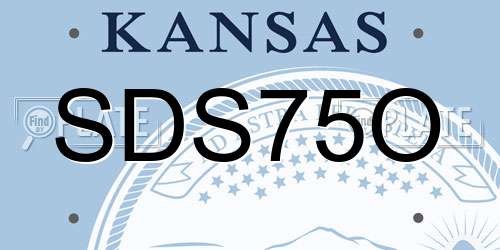 SDS75O Kansas License Plate
