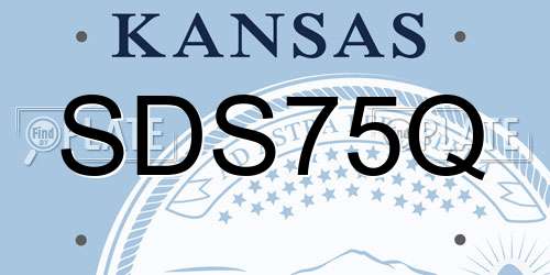 SDS75Q Kansas License Plate