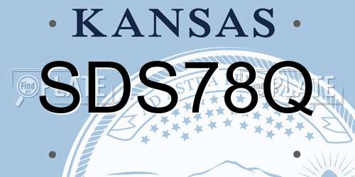 SDS78Q Kansas License Plate