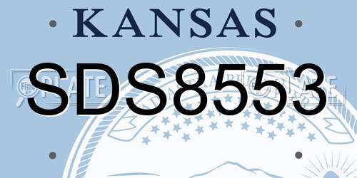 SDS8553 Kansas License Plate