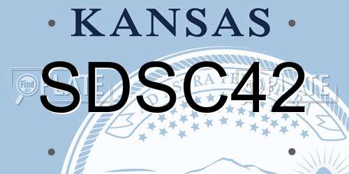 SDSC42 Kansas License Plate