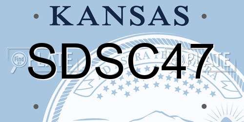 SDSC47 Kansas License Plate