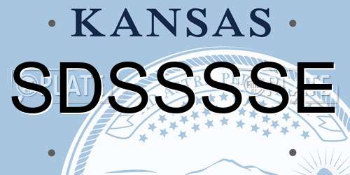 SDSSSSE Kansas License Plate
