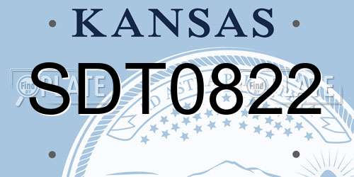 SDT0822 Kansas License Plate